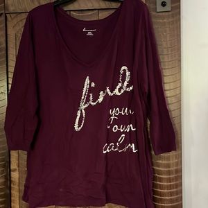 Purple Lane Bryant 3/4 sleeve top size 22/24 plus size
